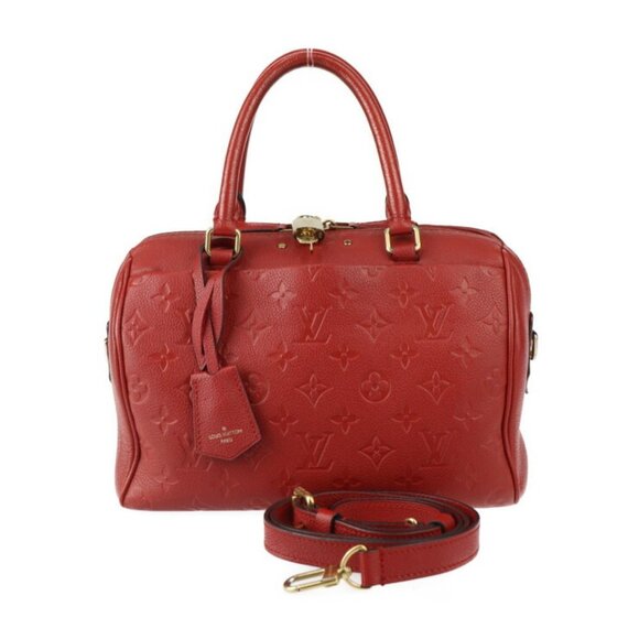 LOUIS VUITTON Red Monogram Leather Speedy 25 Shoulder Bag - Picture 1 of 9